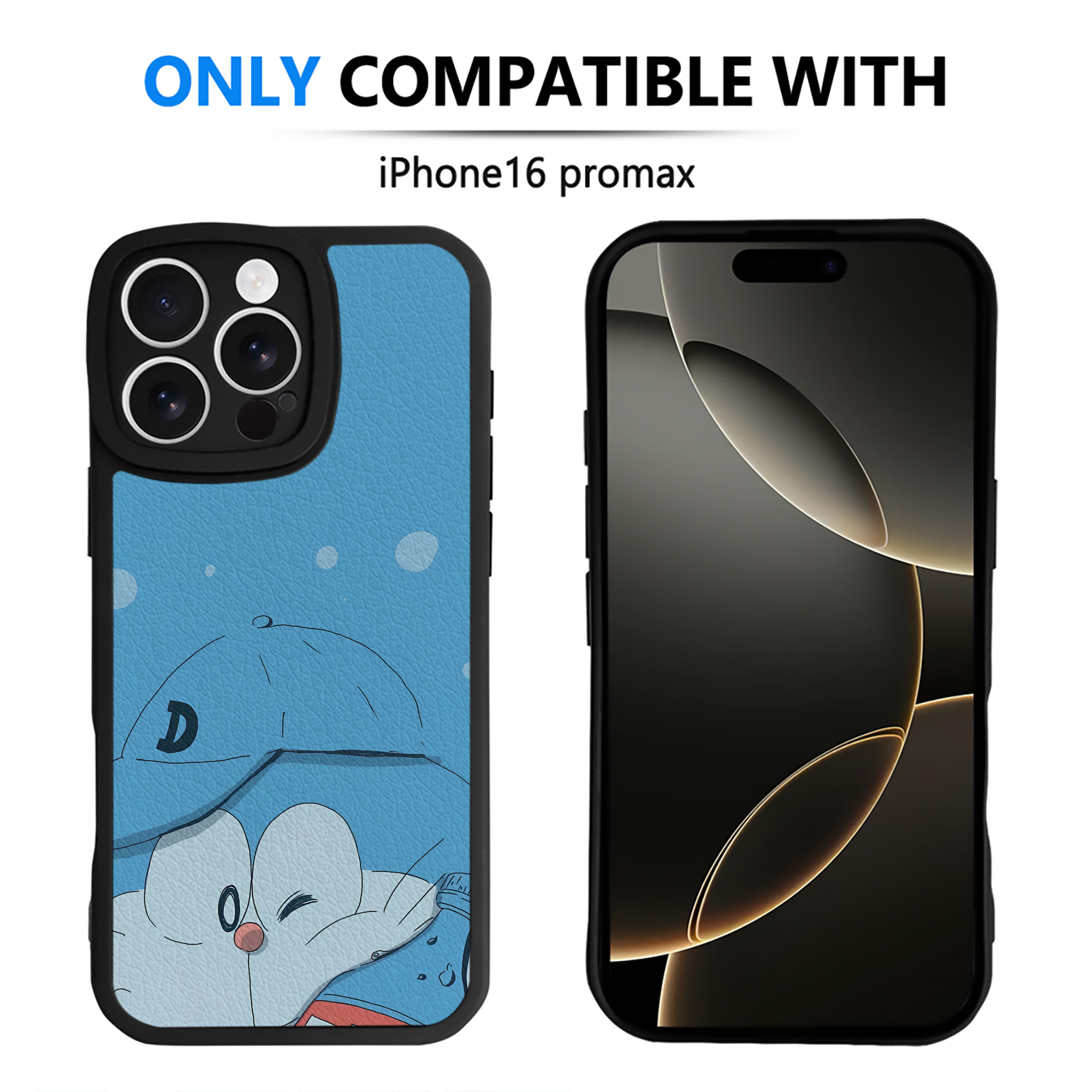 （画像用） ドラえもん Doraemon 【iPhone 16シリーズ対応】シリコンスマホケース（レザー調） 材質：シリコン
